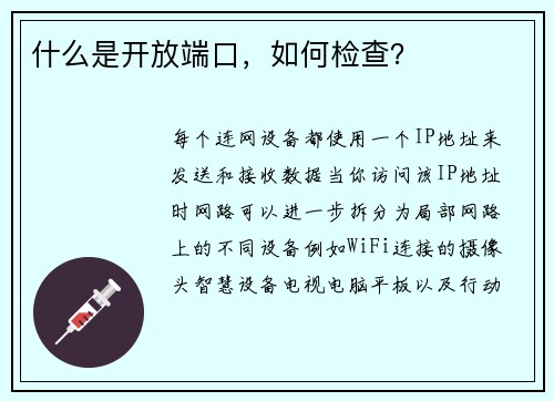 什么是开放端口，如何检查？ 